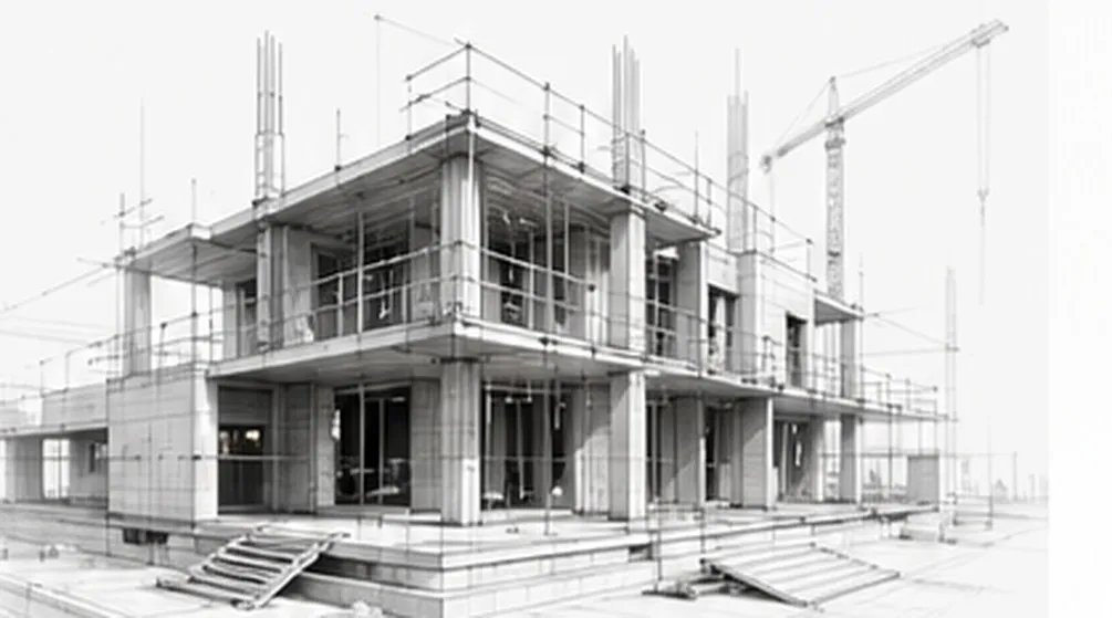 Planos y bocetos técnicos de un proyecto de construcción